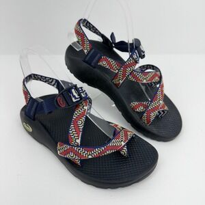 Chaco Womens ZCloud 2 Sport Sandals Navy Geometric Toe Loop J105470W Size 7